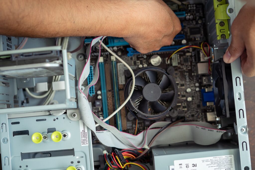 cpu computer maintenance. cleaning and repairing